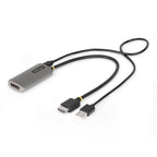 StarTech 148B-HDMI-DP-8K HDMI to DisplayPort 8K 60Hz Active Adapter Cable shown from front with both HDMI and DisplayPort