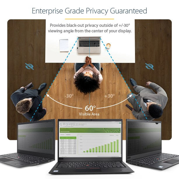 StarTech ACCESSORY privacy screen 14l angle showing clear view