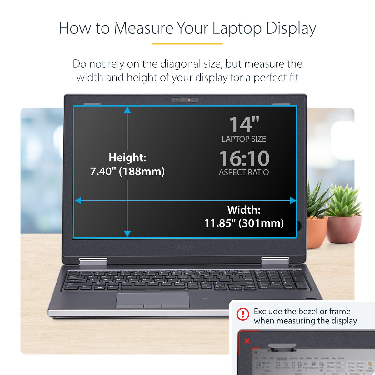 StarTech 14L61-PRIVACY-SCREEN 14-Inch 16:10 Flip-Up Touch Privacy Screen – 2-Year Warranty showing flip-up screen attached to
