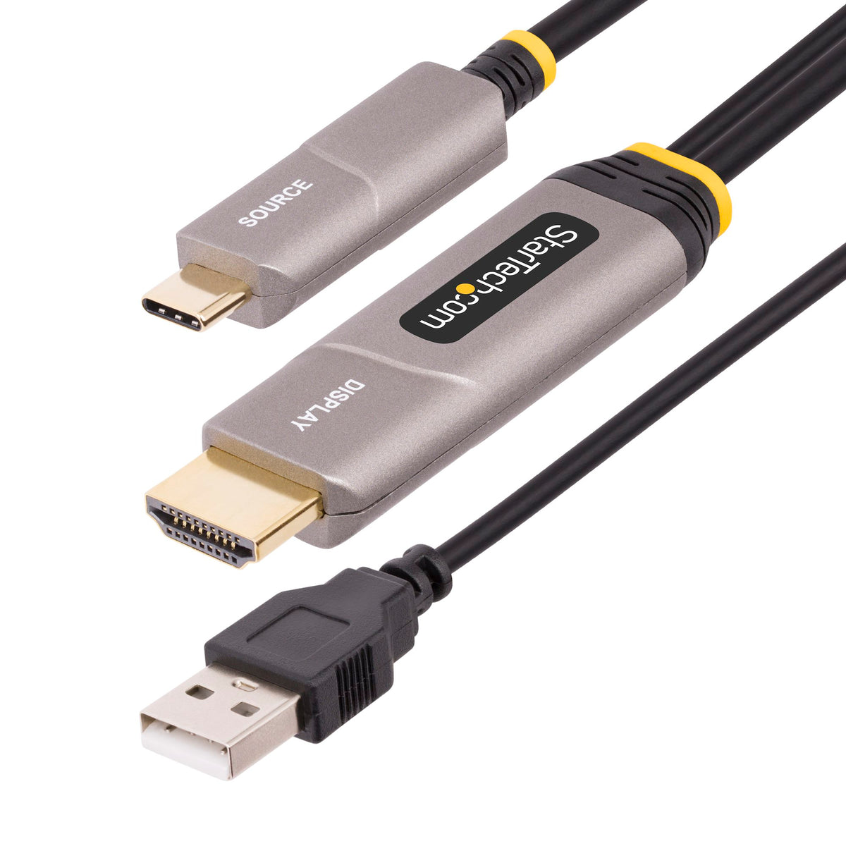 StarTech 146B-USBC-HDMI4K-AOC 50ft USB-C to HDMI 4K 60Hz Active Optical Cable – 3-Year Warranty shown coiled