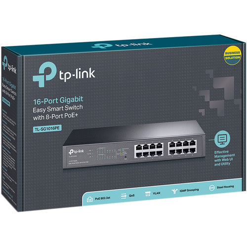 TP-Link TL-SG1016PE 16 Port Easy Smart PoE Switch with 8-Port PoE+
