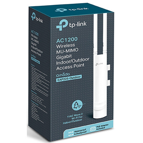 TP-Link EAP225-Outdoor AC1200 Wireless MU-MIMO Gigabit Indoor/Outdoor Access Point - White
