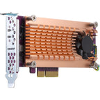 An ONAP PCIe graphics card with a copper-colored heatsink, a black cooling fan, and a silver metal PCIe bracket on a white background.
