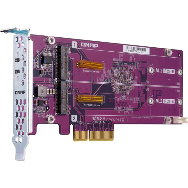 An ONAP PCI-e expansion card with a purple printed circuit board, gold-plated PCIe connector, and silver metal bracket on a white background.