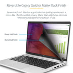 StarTech 156G-PRIVACY-SCREEN 15.6-Inch Gold Laptop Privacy Screen 16:9 – 2-Year Warranty gold filter laid flat