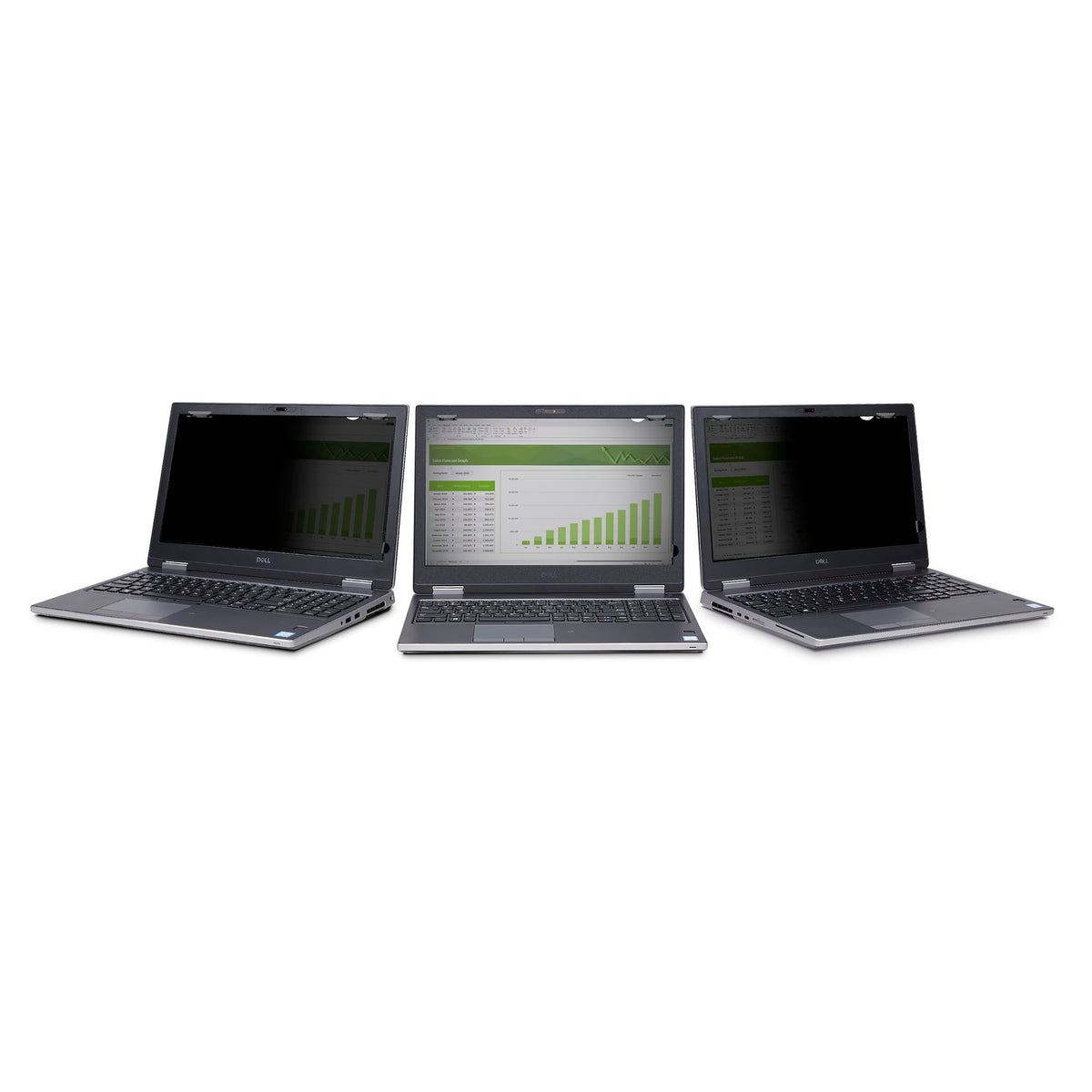 StarTech 156T6-PRIVACY-SCREEN 15.6-Inch 16:10 Flip-Up Touch Privacy Screen showing the flip‑up filter mounted on a laptop