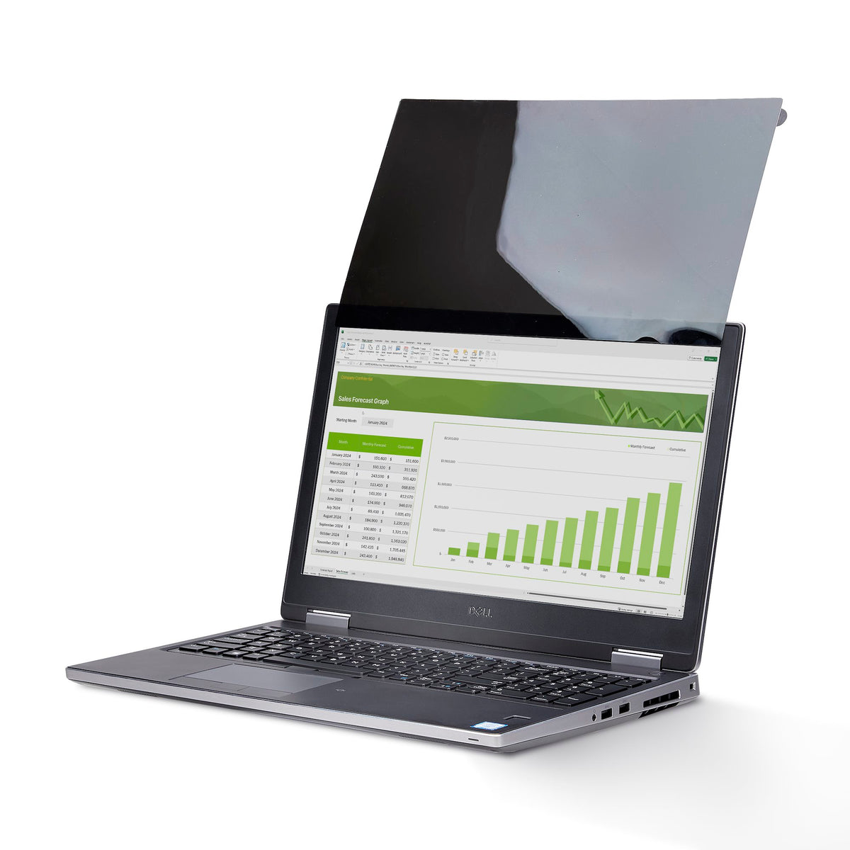 StarTech 156T6-PRIVACY-SCREEN 15.6-Inch 16:10 Flip-Up Touch Privacy Screen folded closed