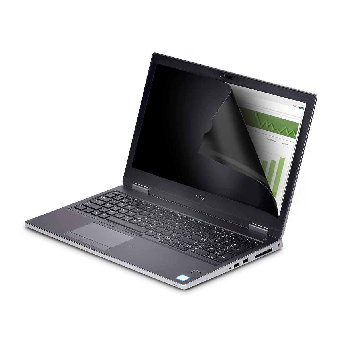 StarTech 156T6-PRIVACY-SCREEN 15.6-Inch 16:10 Flip-Up Touch Privacy Screen showing the flip‑up privacy filter folded open