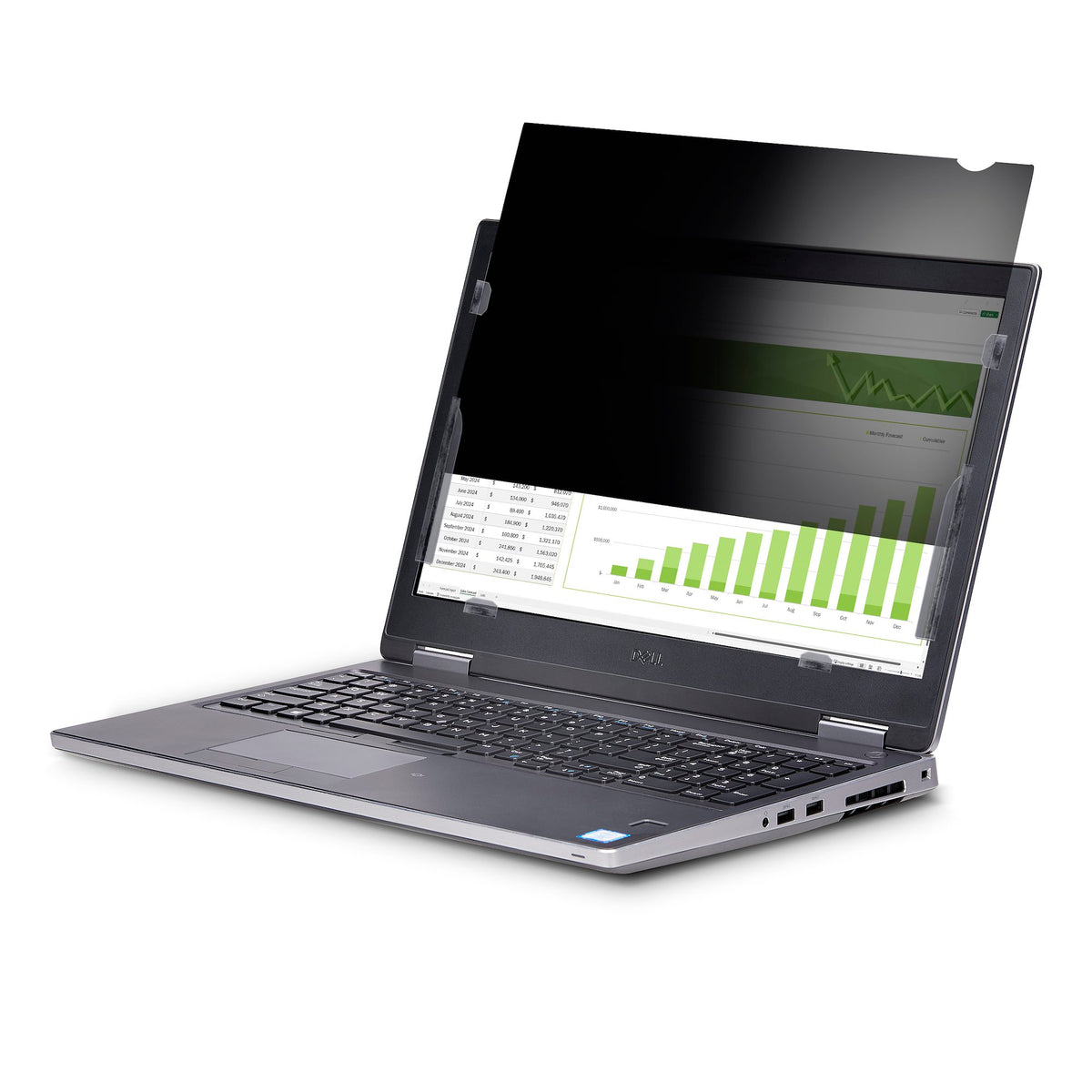 StarTech 156T6-PRIVACY-SCREEN 15.6-Inch 16:10 Flip-Up Touch Privacy Screen showing flip-up filter on laptop