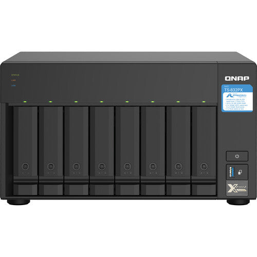 QNAP TS-832PX-4G Quad Core 8 Bay Desktop Network Attached Storage Enclosure - Black