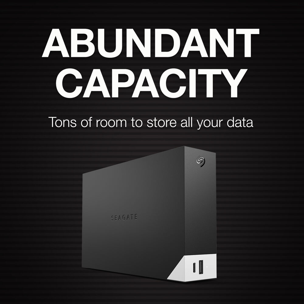 Seagate OneTouch Hub 16TB USB-C & USB 3.0 Desktop External Hard Drive - Black