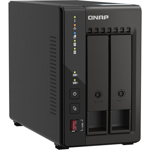 QNAP TS-253E-8G Quad Core 2 Bay 2.5GbE Desktop Network Attached Storage - Black
