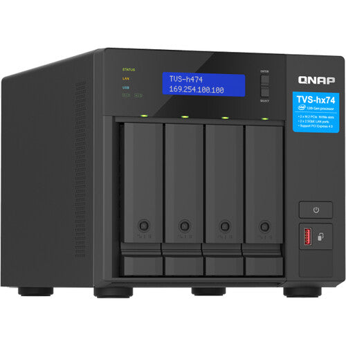 QNAP TVS-h474-PT-8G 4 Bay 2.5GbE Desktop Network Attached Storage - Black