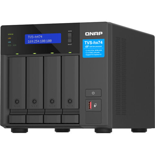 QNAP TVS-h474-PT-8G 4 Bay 2.5GbE Desktop Network Attached Storage - Black