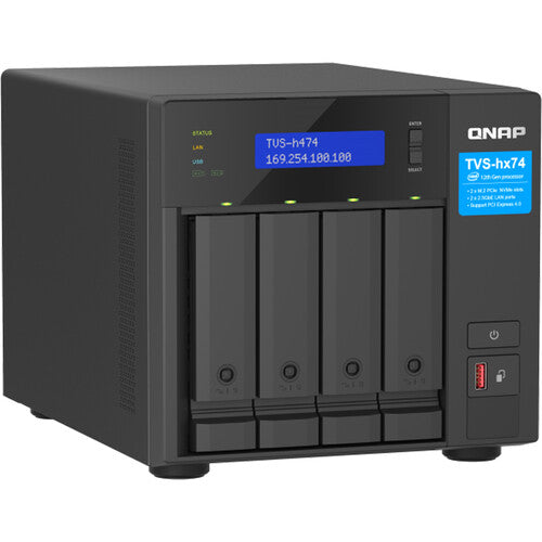 QNAP TVS-h474-PT-8G 4 Bay 2.5GbE Desktop Network Attached Storage - Black