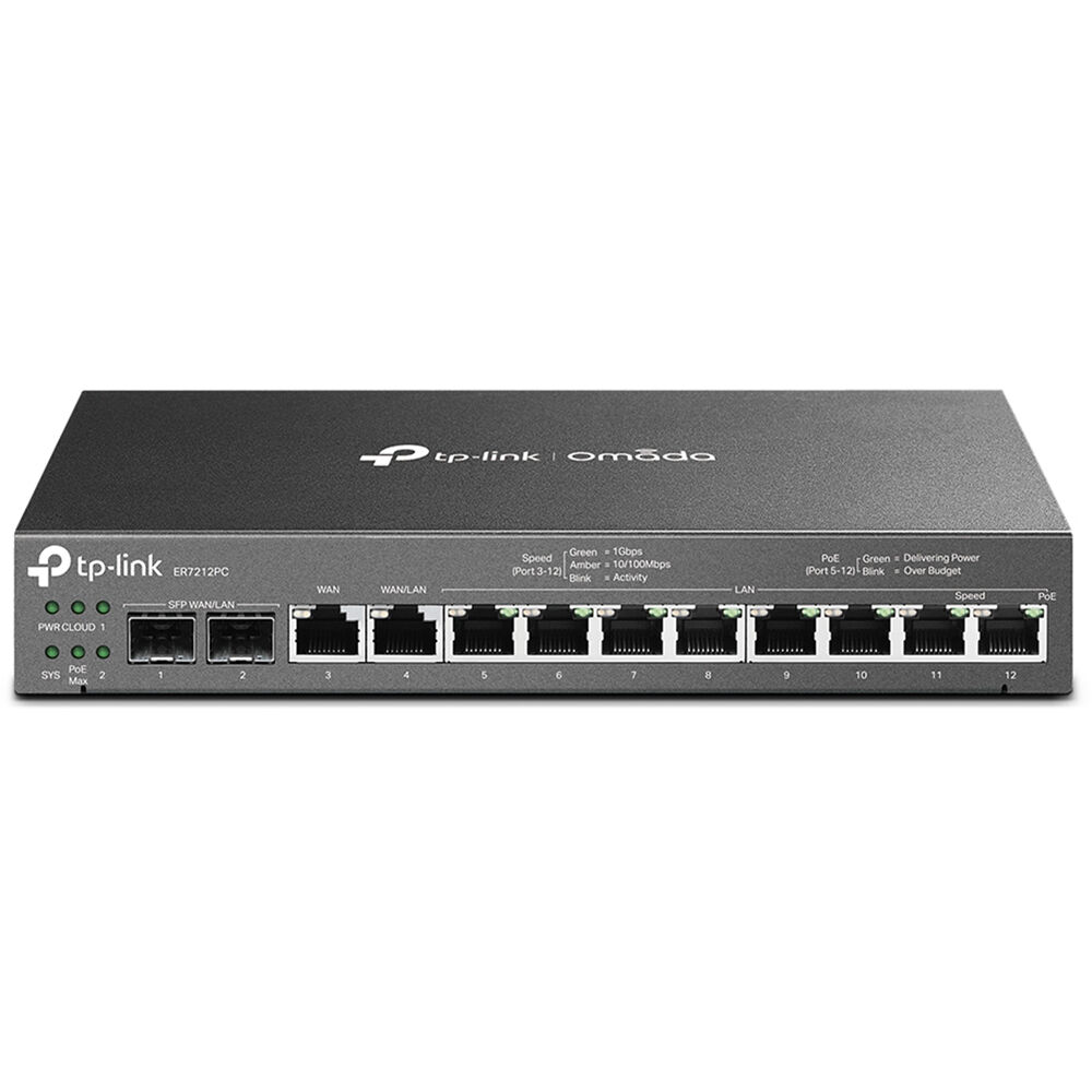 TP-Link Omada ER7212PC 3-in-1 12 Port PoE+ Compliant Gigabit VPN Router