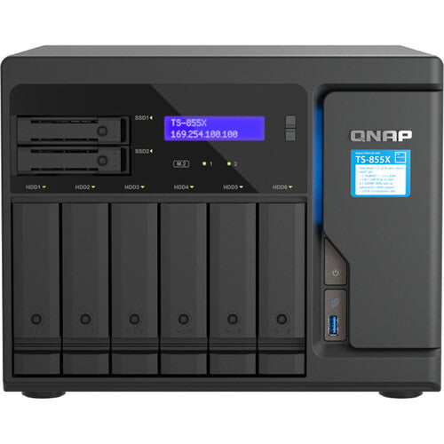 QNAP TS-855X-8G 8 Core 8 Bay 10GbE Desktop Network Attached Storage - Black