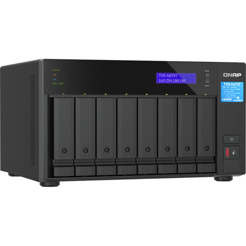 QNAP TVS-h874T-i9-64G 8 Bay 2.5GbE Thunderbolt 4 Desktop Network Attached Storage - Black