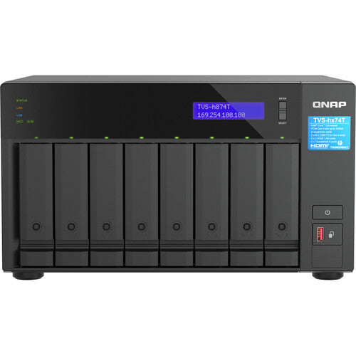 QNAP TVS-h874T-i9-64G 8 Bay 2.5GbE Thunderbolt 4 Desktop Network Attached Storage - Black