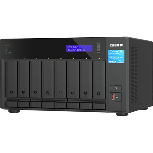 QNAP TVS-h874T-i9-64G 8 Bay 2.5GbE Thunderbolt 4 Desktop Network Attached Storage - Black