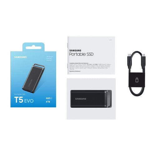 Samsung T5 EVO 4TB USB 3.2 Gen1 External Portable Solid State Drive - Black