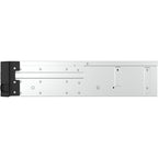 A silver metal electronic module or chassis component with a black mounting bracket on the left side, shown against a plain white background.