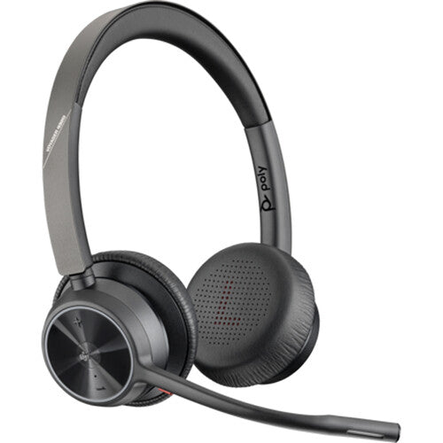 Poly Voyager 4320-M Microsoft Teams Certified Bluetooth Wireless Headset with Charging Stand - Black