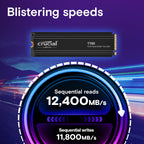Crucial T700 2TB PCIe Gen5 NVMe M.2 Internal Solid State Drive With Heatsink