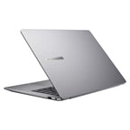 Silver laptop on a white background
