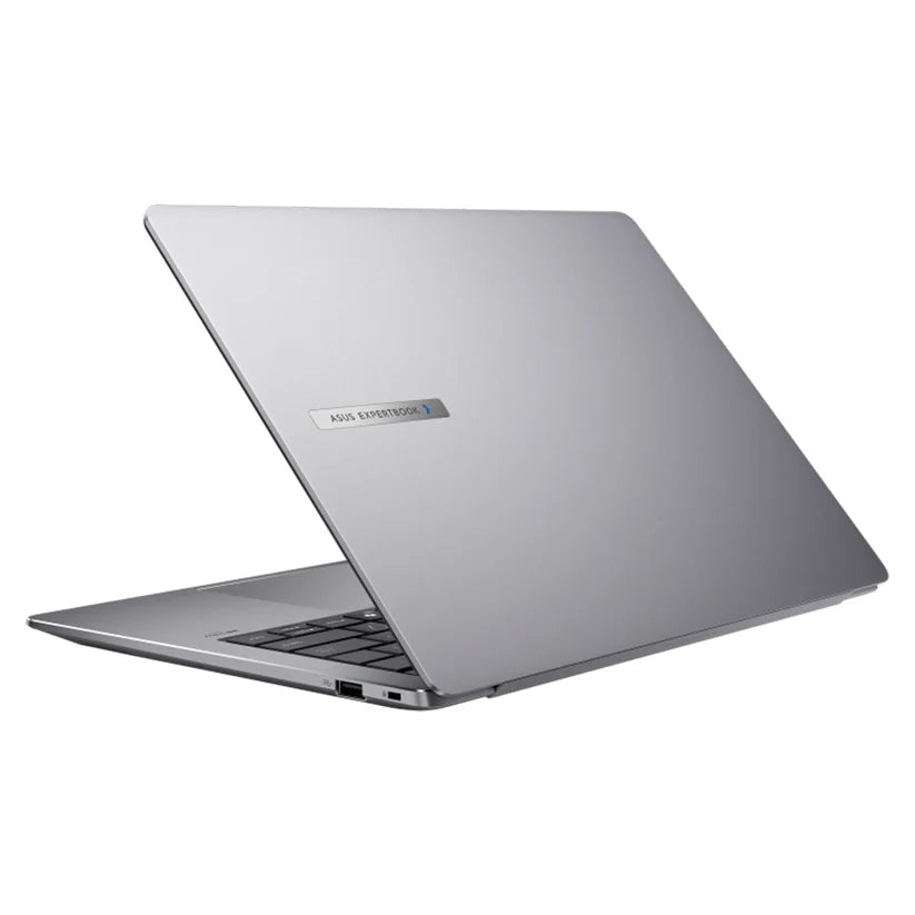 Silver laptop on a white background
