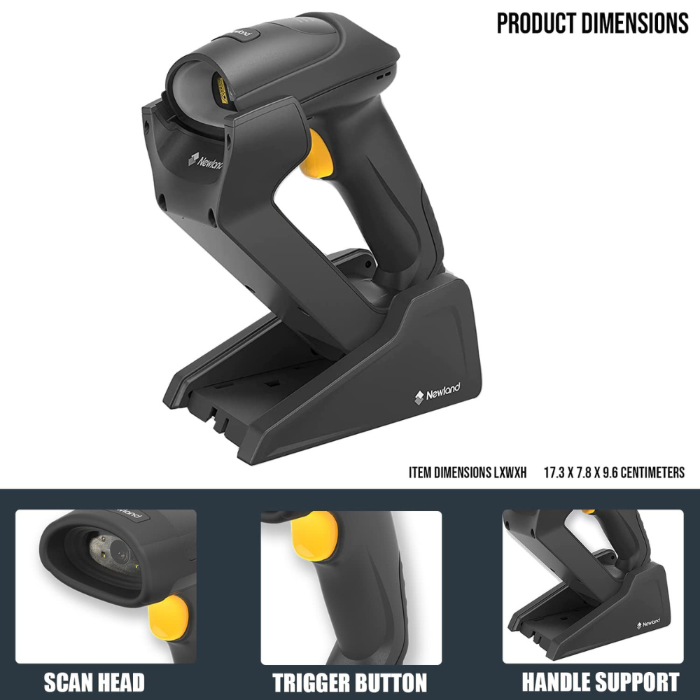 Newland NLS-HR5280RT-BT – 1.28MP CMOS, Bluetooth 5.0, Class 2 (50m Range), –20°C to 50°C Operating Temp, Rugged Barcode Scanner