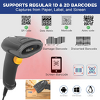 Newland NLS-HR2081-SO – Handheld Barcode Scanner, 640×480 CMOS Sensor, IP42, 1.2m Drop Resistance, USB & RS-232