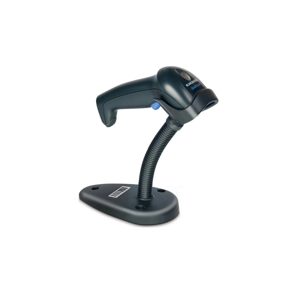 Datalogic QuickScan QW2520 – 2D Wired Barcode Scanner with Stand, VGA Imager, USB Interface, Black Kit (Scanner, USB Cable & Stand), 1 Year Warranty