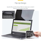 StarTech 17TF6-PRIVACY-SCREEN 17-Inch 16:10 Flip-Up Touch Privacy Screen showing closed flip‑up screen