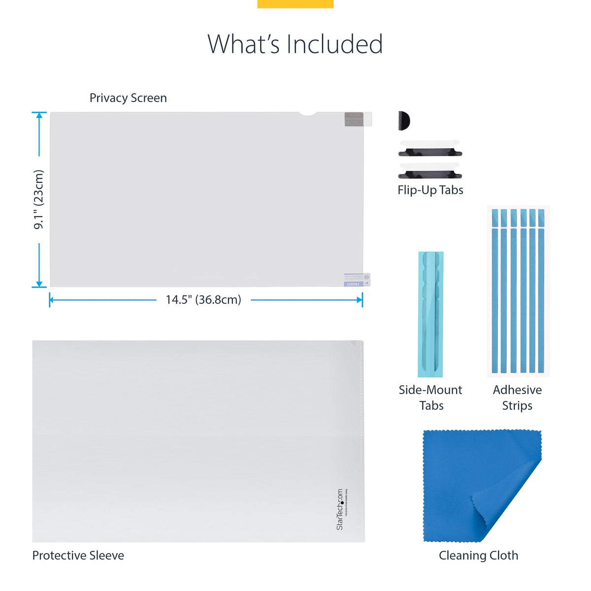 StarTech 17TF6-PRIVACY-SCREEN 17-Inch 16:10 Flip-Up Touch Privacy Screen showing the flip‑up privacy filter panel