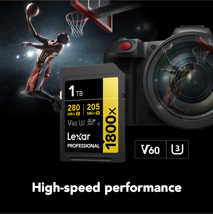 Lexar Professional 1800x SDXC UHS-II Card GOLD Series -1TB