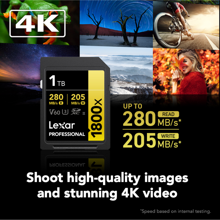 Lexar Professional 1800x SDXC UHS-II Card GOLD Series - 64GB