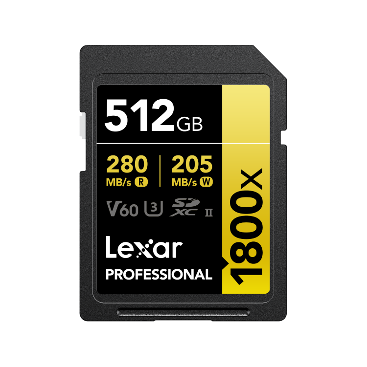Lexar Professional 1800x SDXC UHS-II Card GOLD Series - 512GB