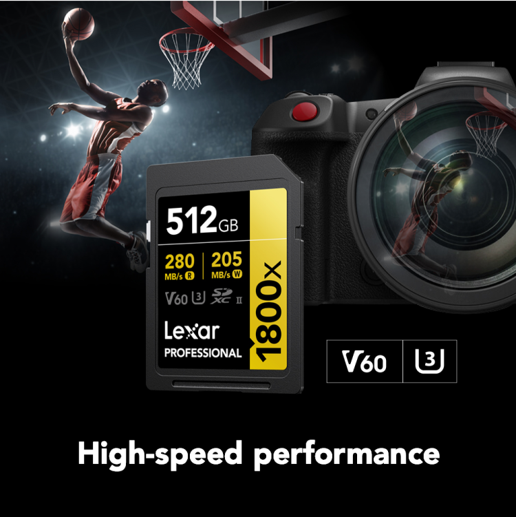 Lexar Professional 1800x SDXC UHS-II Card GOLD Series - 256GB