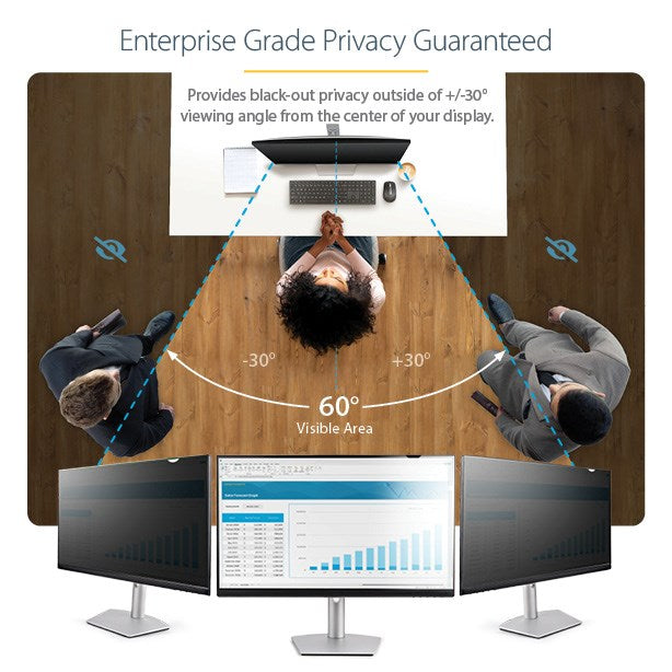 StarTech 19569 19.5-Inch 16:9 Monitor Privacy Screen Filter with Anti-Glare and Blue-Light Reduction | 2-Year Warranty