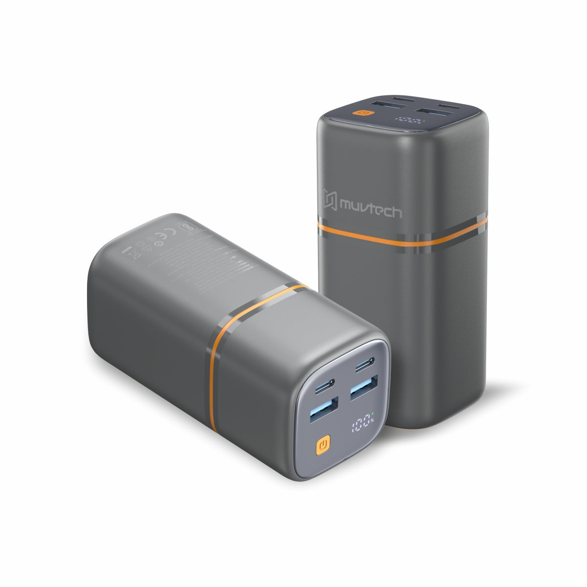 TitanX 20000mAh Power Bank | PD & QC Fast Charging | Dual Type-C + Dual USB-A Outputs (4 Devices at Once) | LED Display | Compact Tower Design | Safe & Reliable for Smartphones, Tablets & More