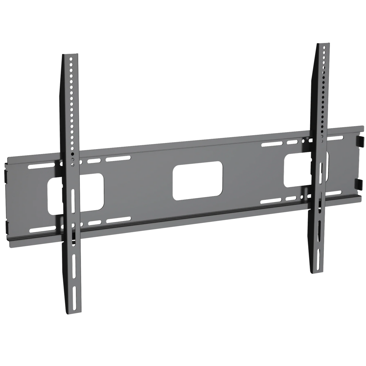 Pixel Mounts PXW-010 heavy‑duty fixed wall mount shown mounted on a wall with a large TV