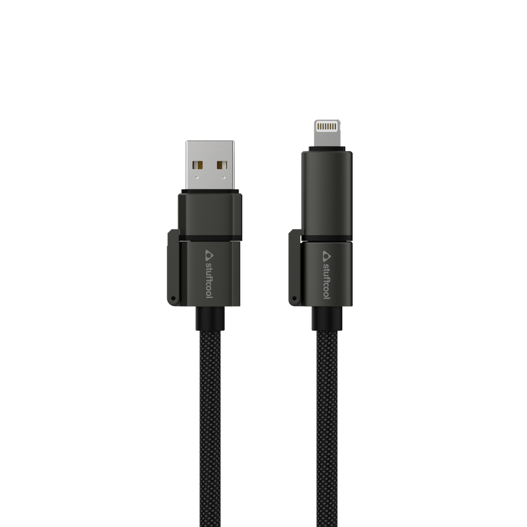Quad Pro Black 4 In 1 Cable 100W With E-Marker Chip 1.5M