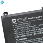 HP TF03XL Original OEM 41.9Whr 3000mAh 11.55V 3 Cell Laptop Battery