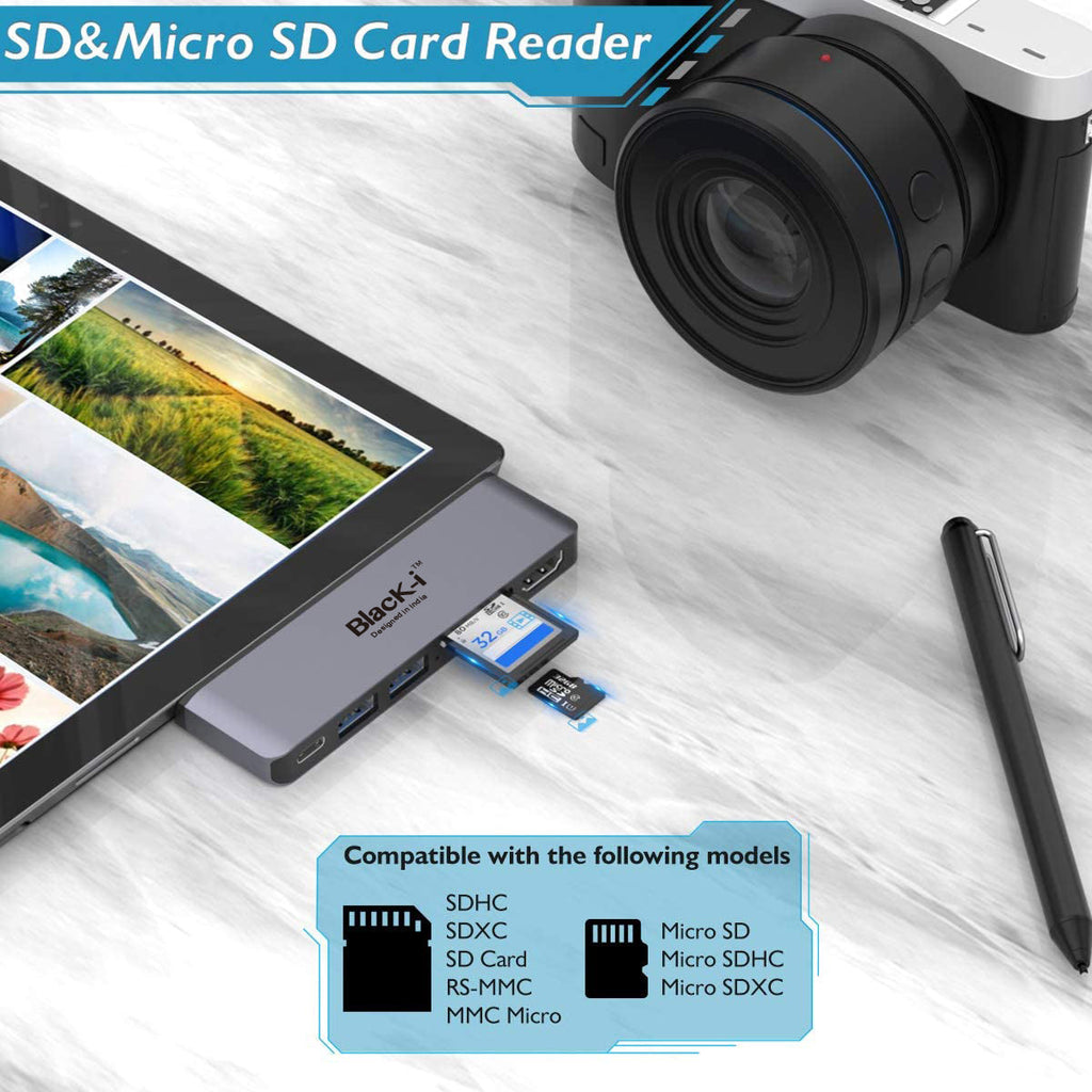 Black-i USB-C 7 in 1 Docking Station for Microsoft Pro