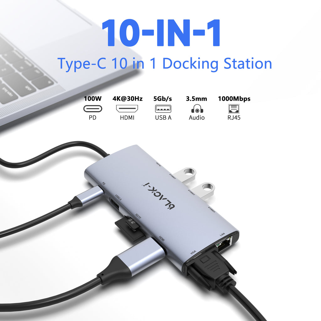 Black-i 10 in 1 USB C Docking Station