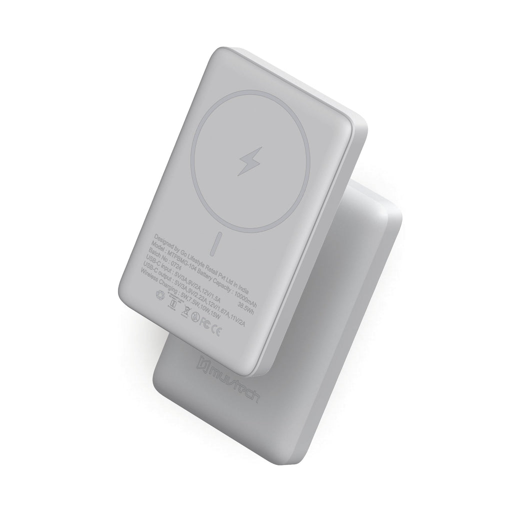 Pocket Pro 10000mAh Power Bank | 15W Mag-Safe Wireless Charging | 20W Wired Fast Charging | Compatible with iPhone, Samsung, Android, and Wireless Devices