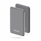 AEROSLIM 5000mAh Ultra-Slim Magnetic Wireless Power Bank | 15W MagSafe Compatible | PD 35W USB-C Fast Charging | Flight Friendly | Pocket-Sized | Type-C In/Out (Grey)