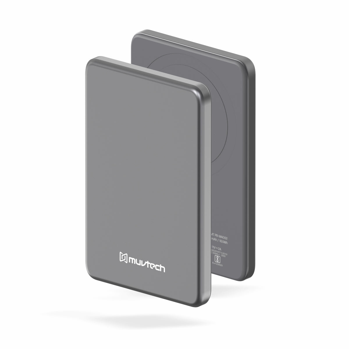 AEROSLIM 5000mAh Ultra-Slim Magnetic Wireless Power Bank | 15W MagSafe Compatible | PD 35W USB-C Fast Charging | Flight Friendly | Pocket-Sized | Type-C In/Out (Grey)