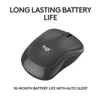 Logitech M240 Silent Bluetooth Wireless Mouse Compact Design - Graphite